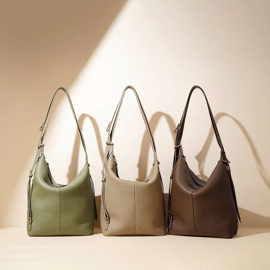Fashionable Genuine Leather Handbag Multi Functional Cowhide Leather Cross Body Female Handbags Tote Bag