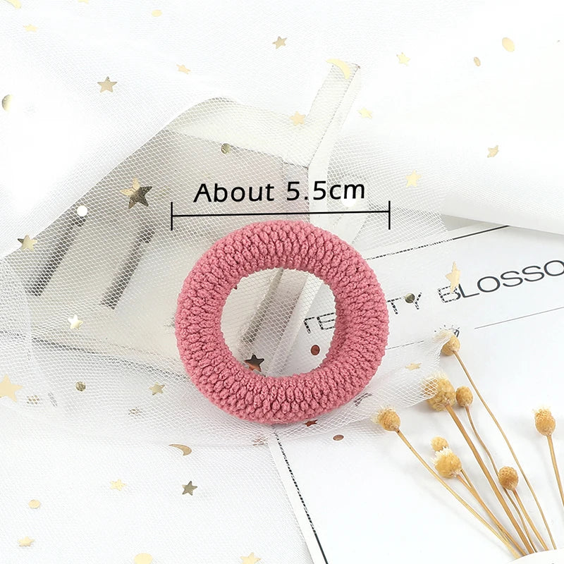 6Pcs Basic Simple Hair Bands Solid Color Seamless Wide Rubber Band for Women Girl High Elastic Scrunchie Hair Accessories Holder