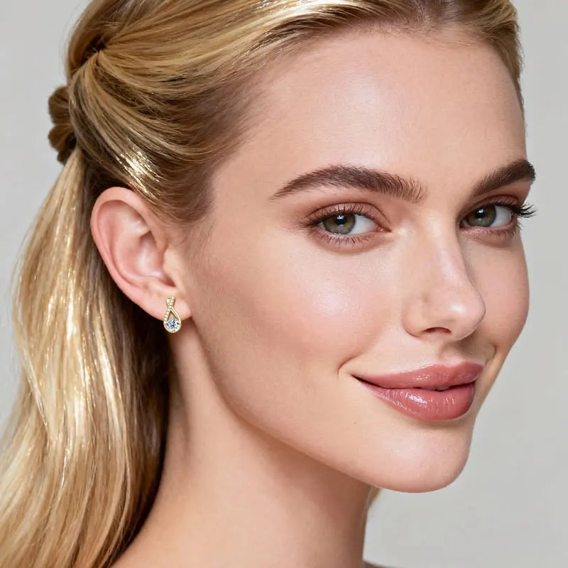 Luxury Trendy 925 Sterling Silver Fashion Female Cross Design 5.5mm 0.60ct Round  Hoop Moissanite Earrings for Women