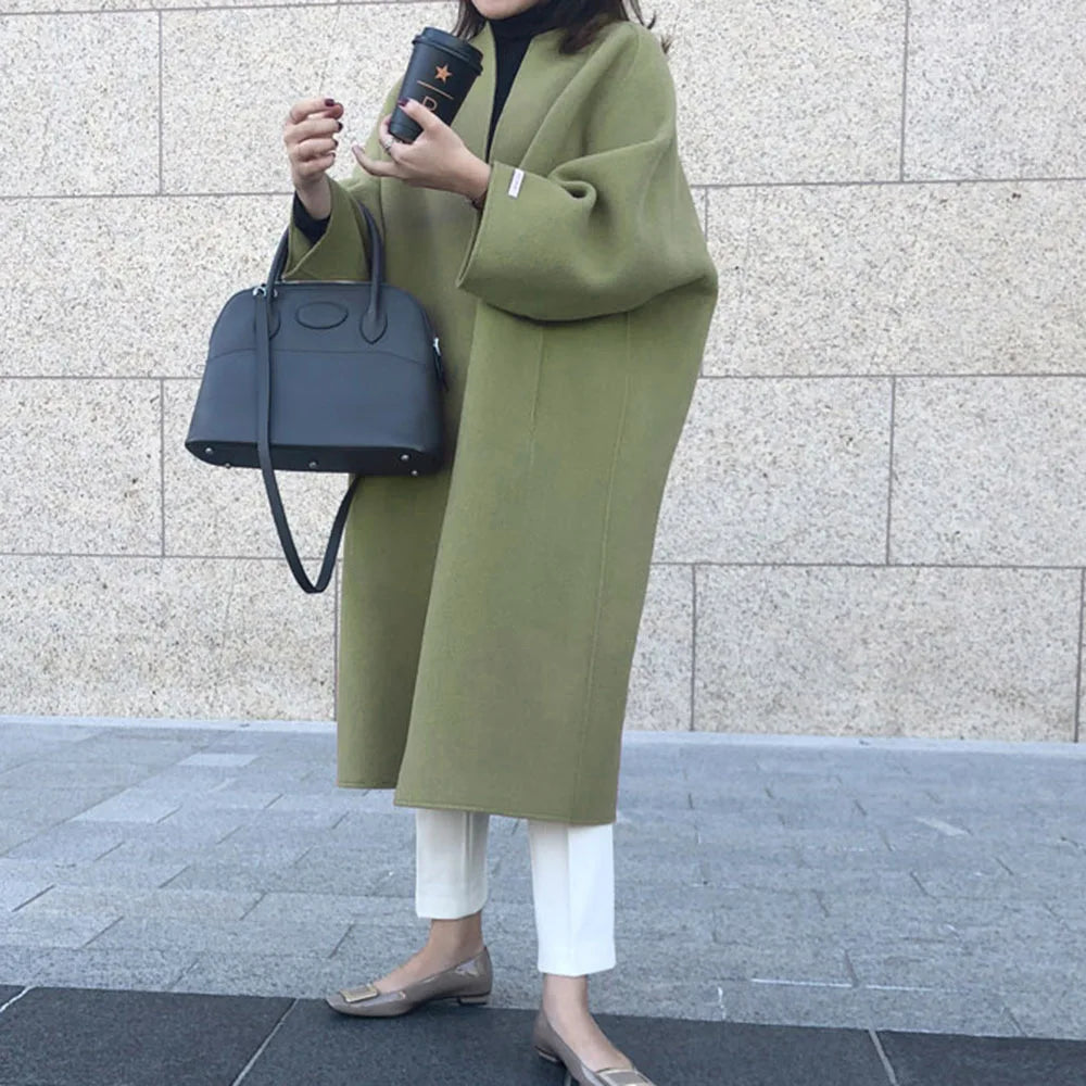 Popular Women's Wear 2025 Autumn/Winter New Coat Temperament Commuter Solid Color Korean Version Straight Tube Loose Fit