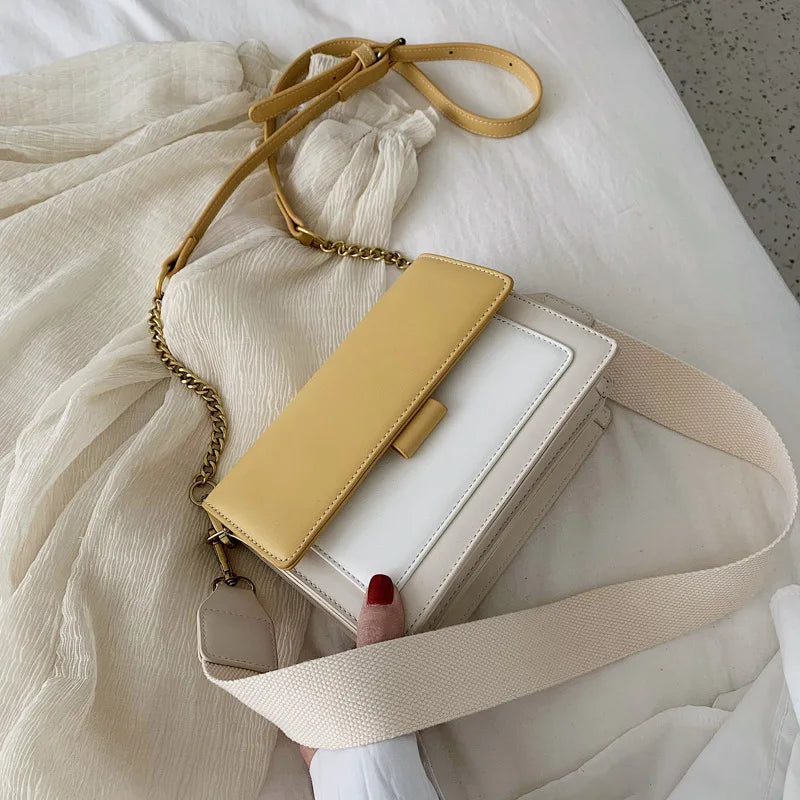 Women Bag 2025 New Fashion Texture Matching Color Hand Crossbody Bag With Ins Single Shoulder  Small Square Bag