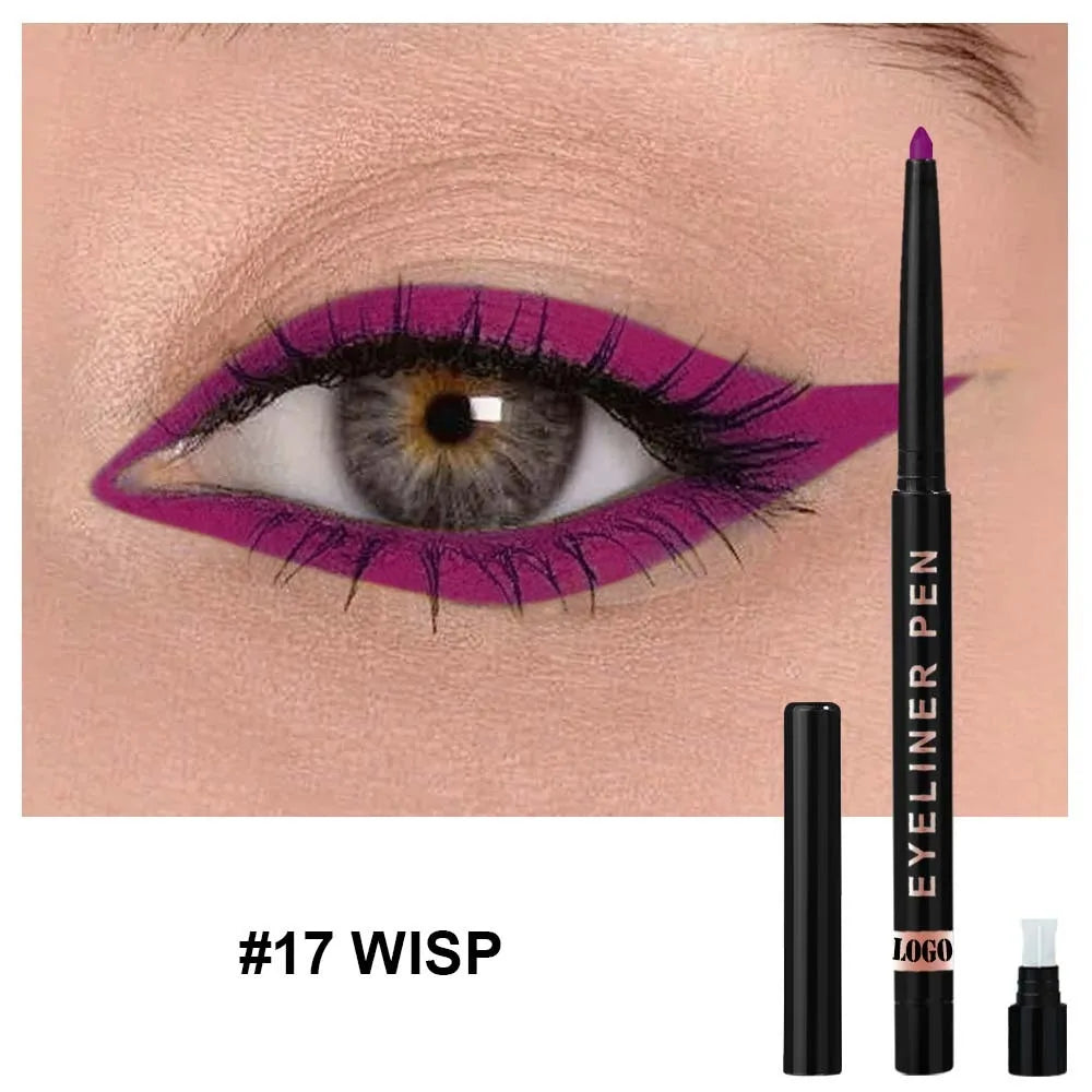 High Pigment Glitter Eyeliner Pencil Waterproof Long-Lasting Smudge-Proof Shimmery Metallic Eyeliner Makeup Pen