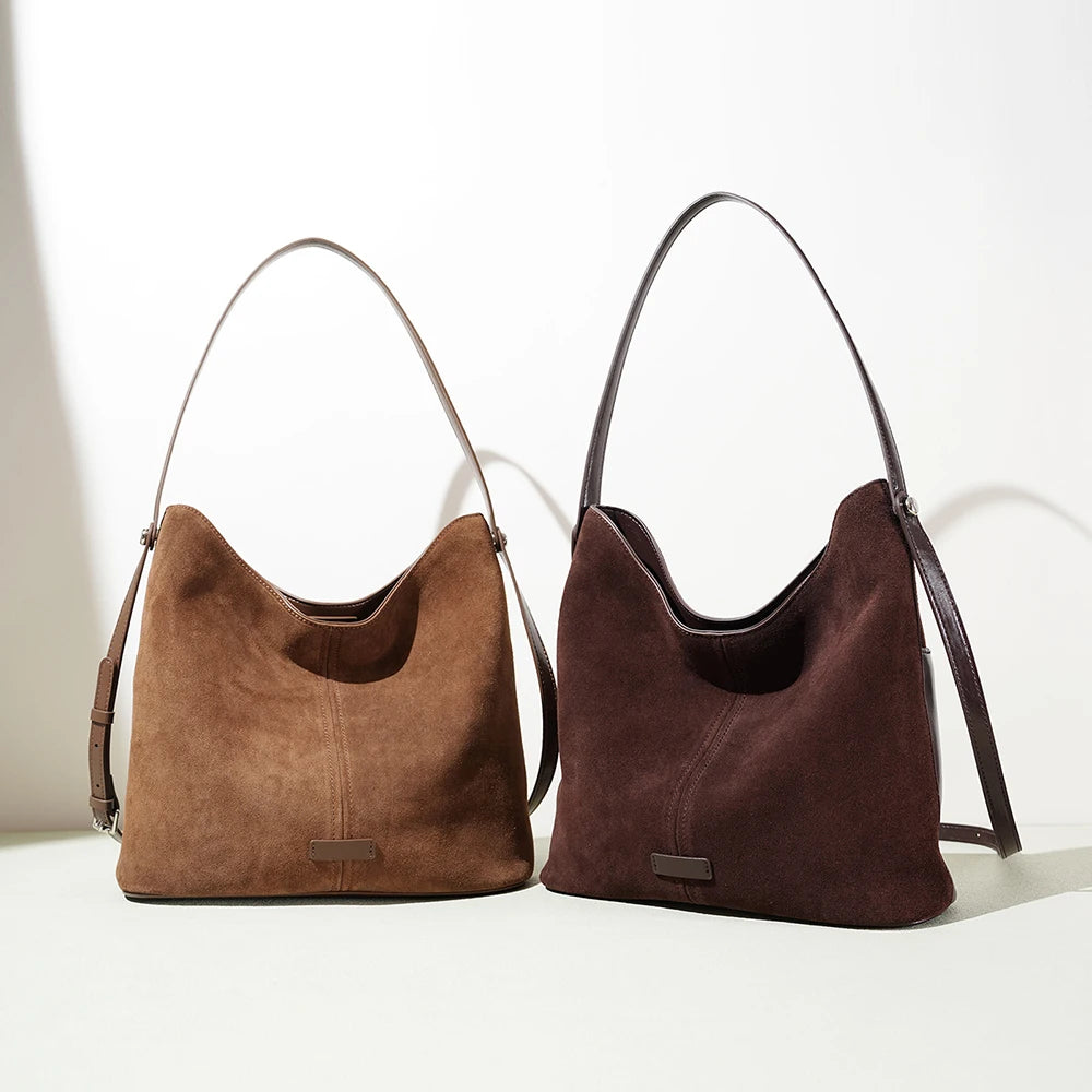 Luxury Style Ladies Frosted Genuine Leather Shoulder Bag Tote Bag Women Cow Leather Handbag