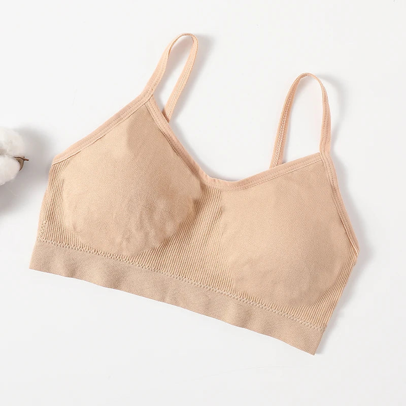 Women Push Up Tube Tops Seamless Sport Bras No-pads Soft Crop Top Female Non-wired Underwear Solid Color Intimates Sexy Lingerie