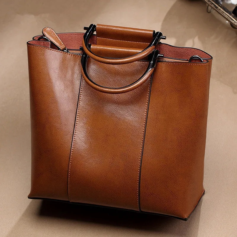 2025  Hot Sale  Luxury Genuine Leather Women Shoulder Bag Office Lady Phone Paid Umbrella Key Cosmetic