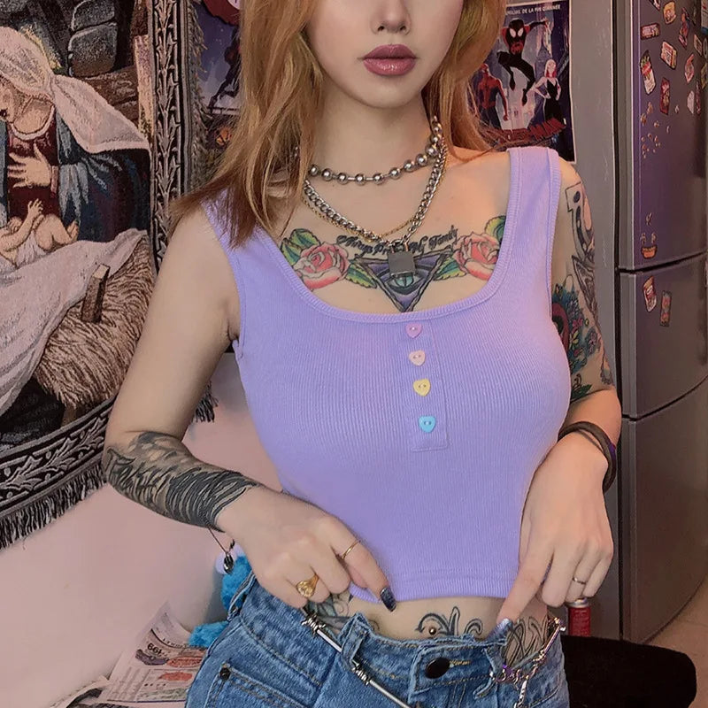 2025 Women Crop Tops Wholesale Purple High Quality Casual Wearing Crop Top Woman