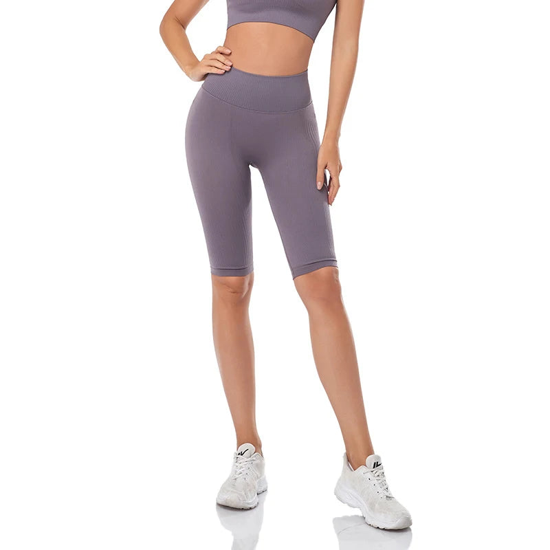 Seamless Fitness Women Yoga Shorts High Waist Workout Shorts Hip Push Up Yoga Running Shorts Sport Gym Leggings