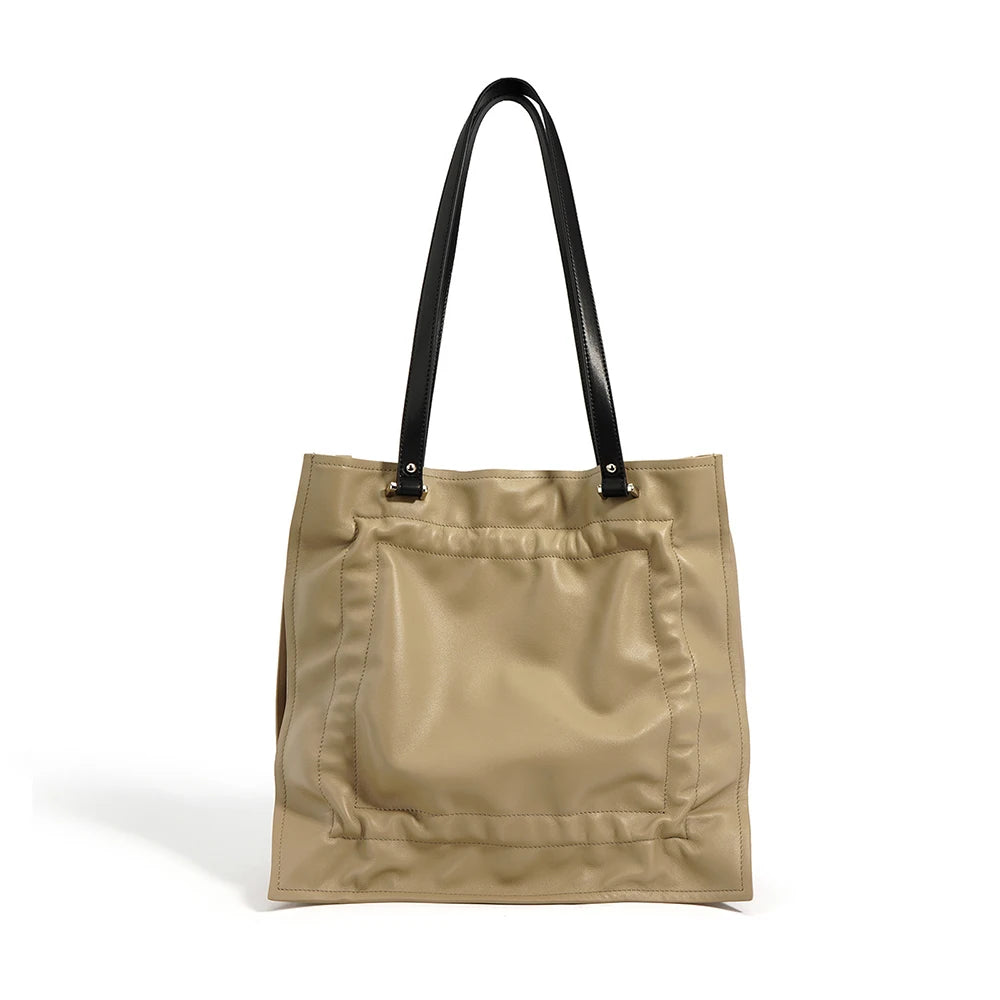 Large Capacity Cowhide Leather Tote Bag for Women  Your Creative Design Genuine Leather Tote Bag for Women