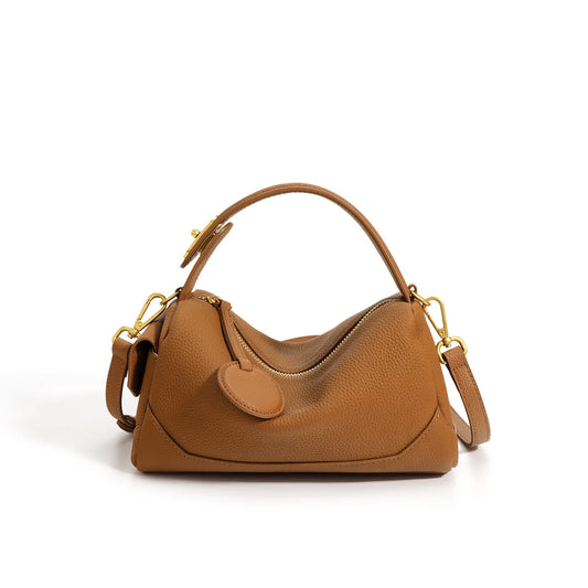 Genuine Leather Handbags for Women, Designer Bag, Luxury Boston Tote, High Quality, Summer Fashion Shoulder Bag, New, 2024
