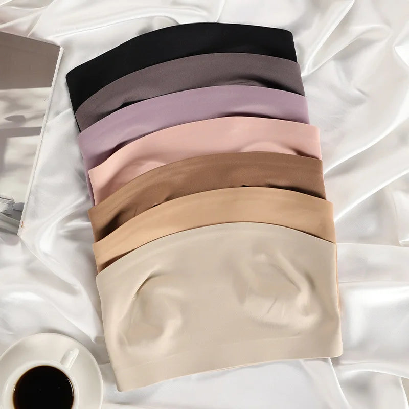 Strapless Underwear Female Invisible No Steel Ring No Trace Big Chest Small Strapless One-piece Thin Design