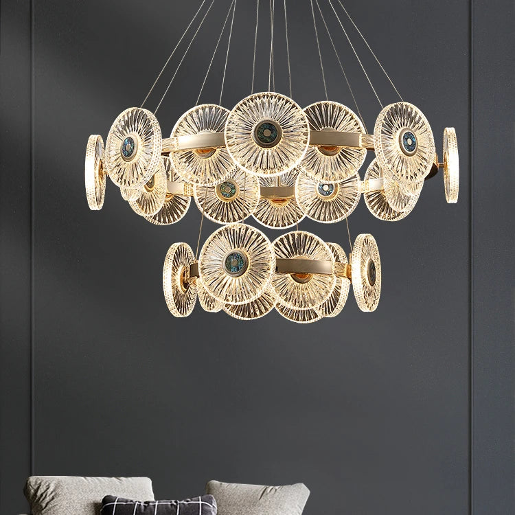 Home Hotel Living Room Decorative Italian Design Modern Gold Pendant Light European Nordic Luxury K9 Crystal Chandelier