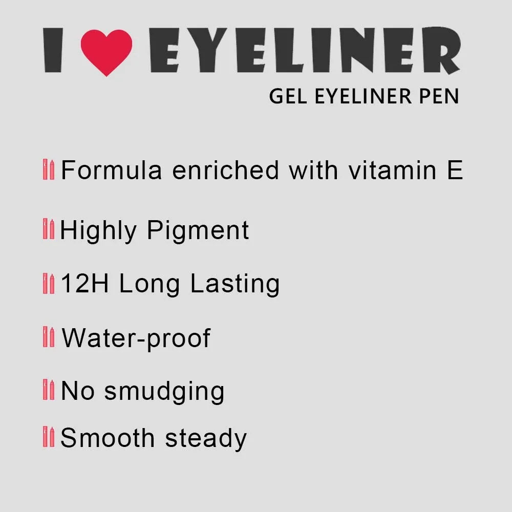 High Pigment Glitter Eyeliner Pencil Waterproof Long-Lasting Smudge-Proof Shimmery Metallic Eyeliner Makeup Pen