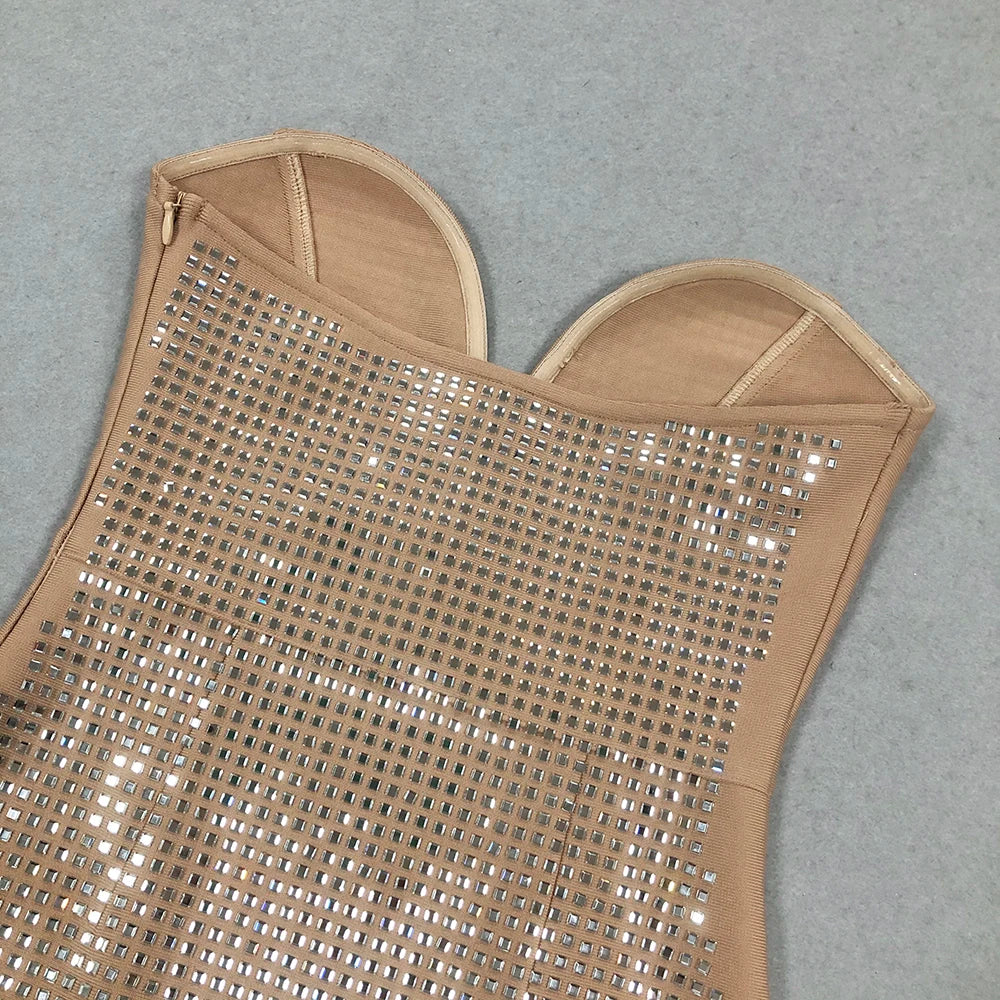 Luxury Evening Dresses Women Sexy Long Rhinestone Shiny Bodycon Dress Woman Bling Sexy Party Dresses
