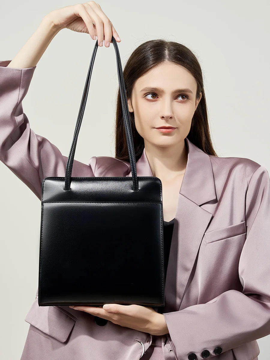 2025 New Arrival  High Quality Genuine Cowhide Leather Ladies Square Handbag Tote Purse Bag Famous Vintage Summer