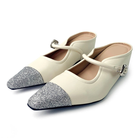 Swan Pattern Square Head Bowknot Women's Flats Formal Office Ladies Flat Shoes Casual slip on Simple Loafers Summer Sandals