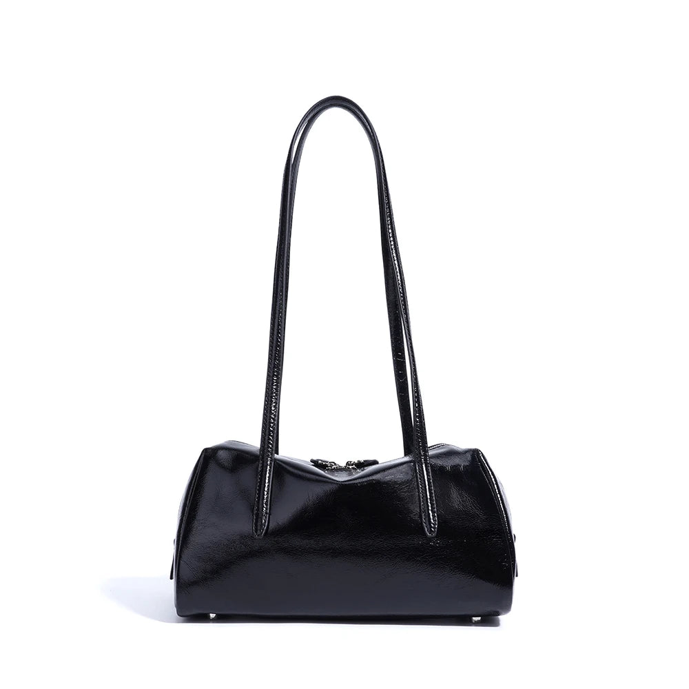 Genuine Leather Women's Handbags Crossbody Shoulder Bags Vintage Waxed Top Grain Cowhide Leather Ladies Bags