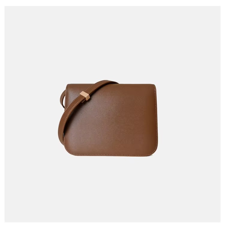 Luxury Women's Underarm Handbags Genuine Cowhide Leather Tofu Square Lock Messenger Bag Custom Portable with Open Closure