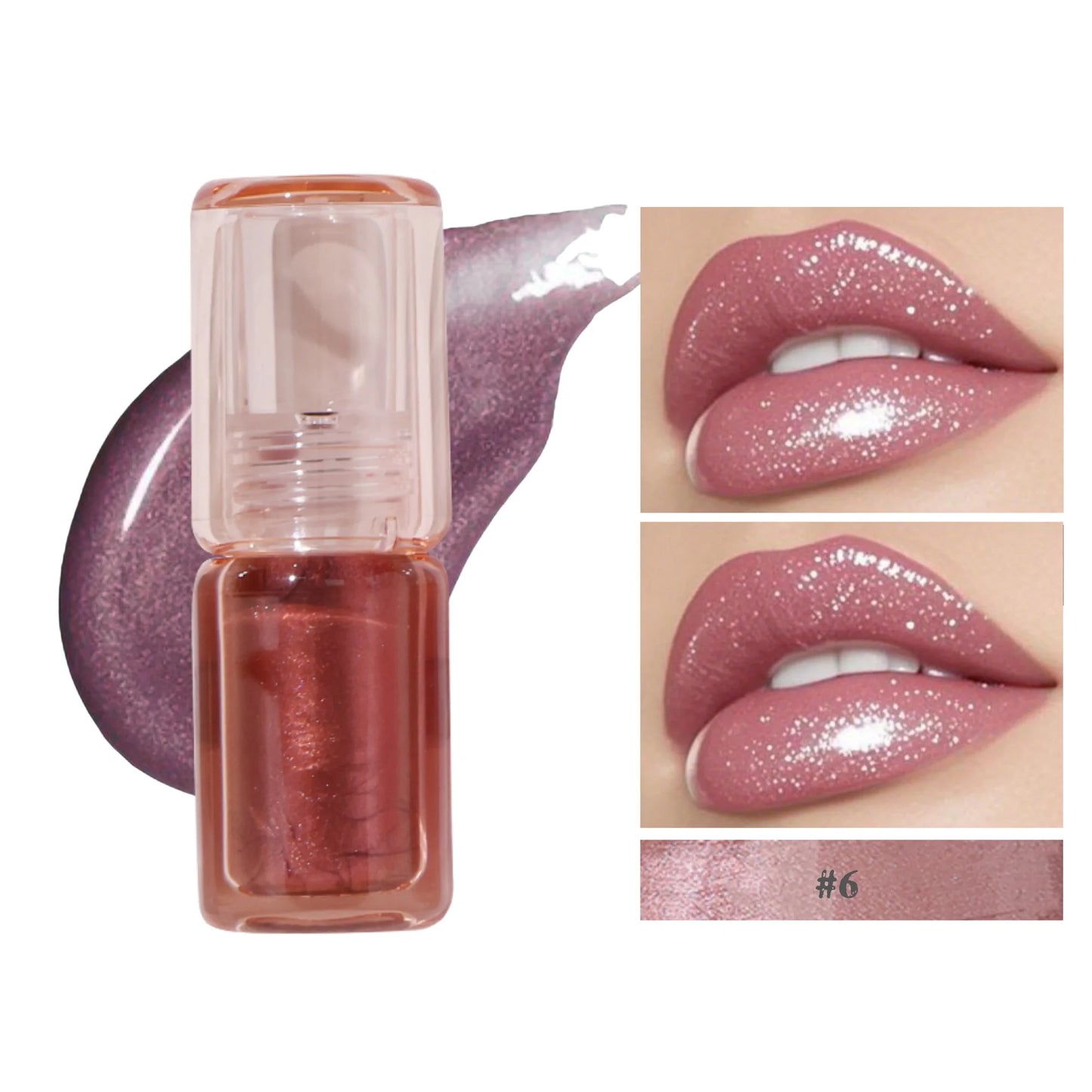 Vegan High-Shine Diamond Lip Gloss Sparkling Glitter & Non-Sticky Formula Plumping Lip Gloss