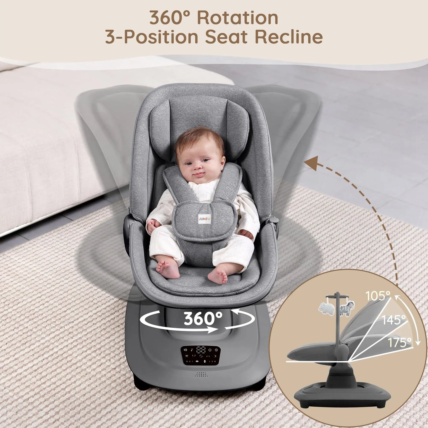 Swing Chair Automatic Adjustable Rocker Electric Baby Rocking Chair Baby Electric Swing Chair With Music and Bluetooth