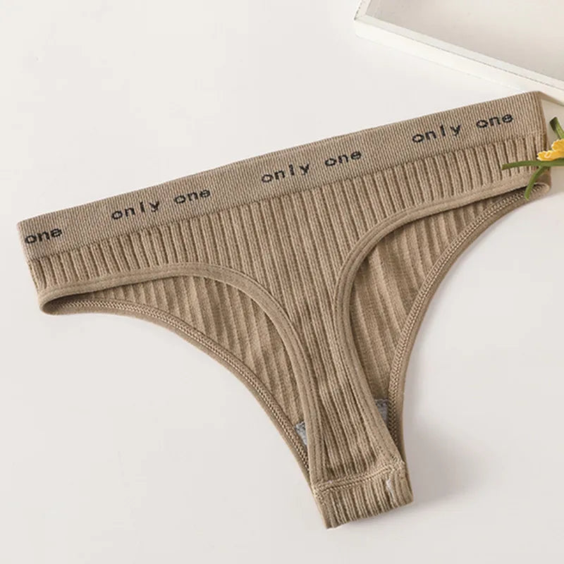 1PC Seamless G-String Panties Women's Underwear Female Underpants T-back Letter Belt Comfort Sexy Lingerie Shapewear Thongs