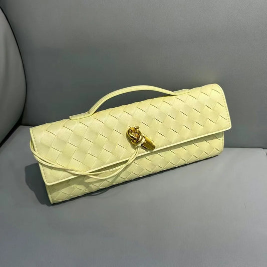 2025 New Elegant Woven Evening Bag Cowhide Advanced Horizontal Handbag Shoulder Messenger Tote Handbag for Women