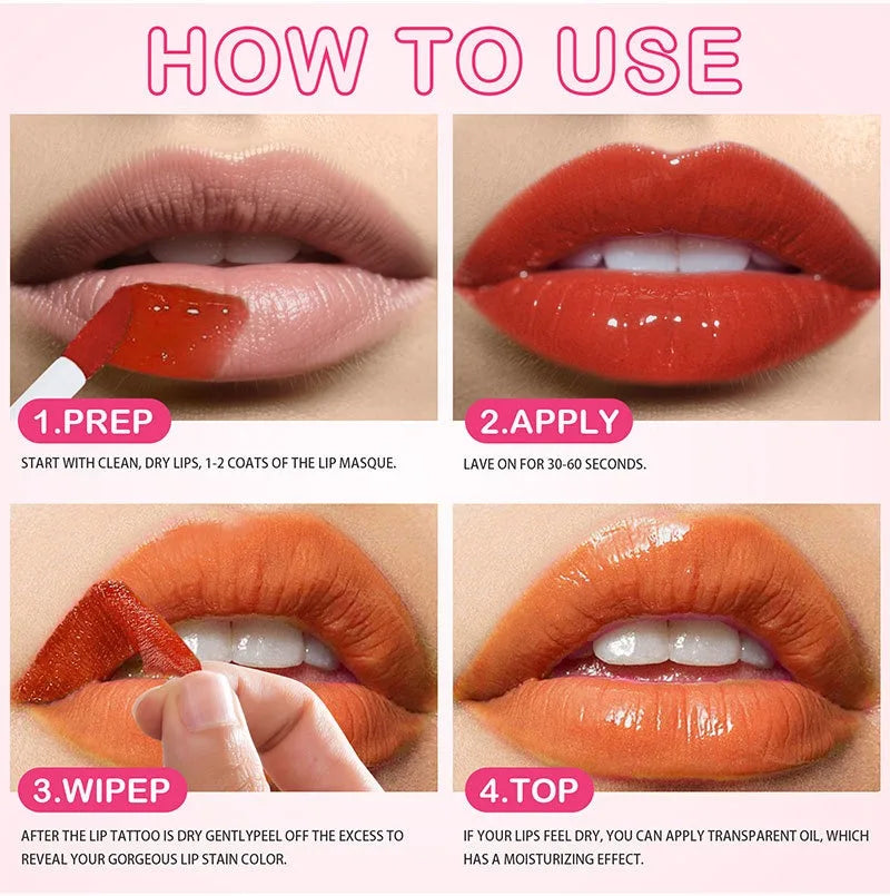 Waterproof Double Head Lipgloss Vegan Long Lasting Non-Drying Hydrating Peel Off Lip Stain & Lip Oil
