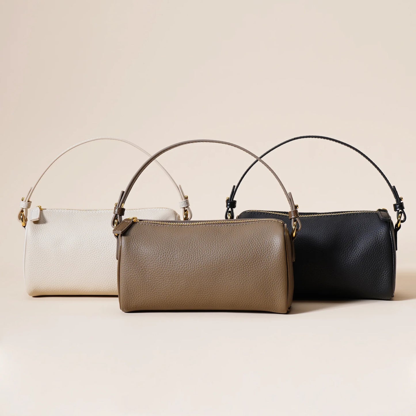Women's Top-Grain Cowhide Genuine Leather Hand-held Crossbody Bag Elegant Underarm Style Chains Decoration New Trendy Versatile