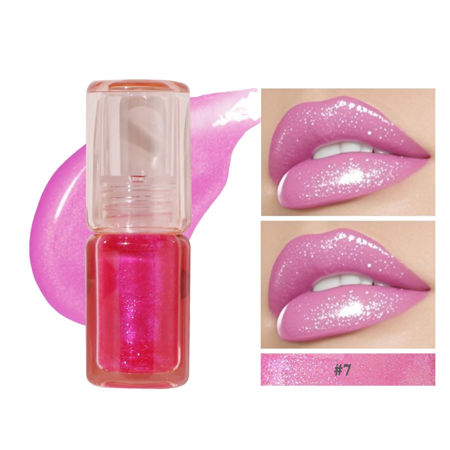 Vegan High-Shine Diamond Lip Gloss Sparkling Glitter & Non-Sticky Formula Plumping Lip Gloss