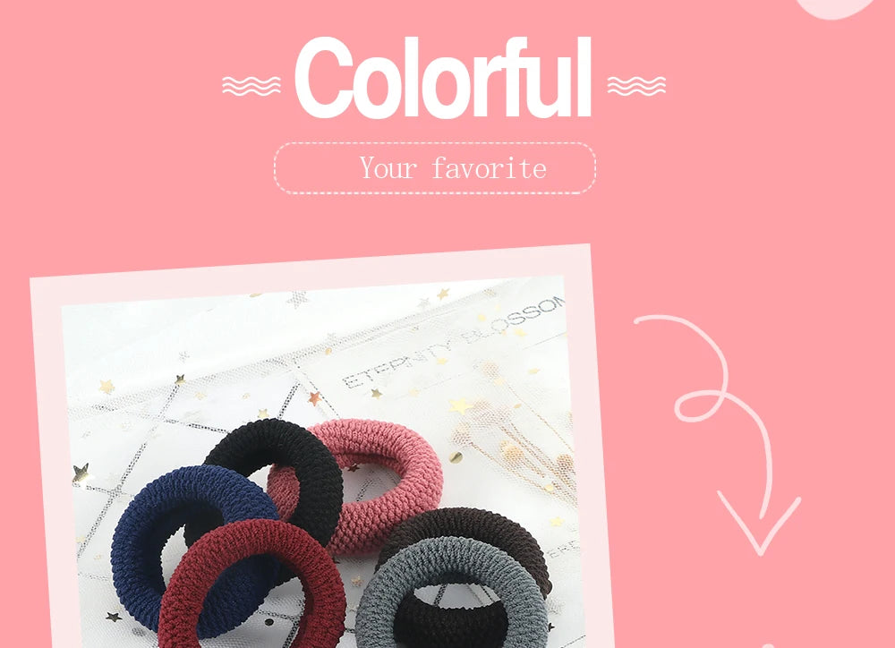 6Pcs Basic Simple Hair Bands Solid Color Seamless Wide Rubber Band for Women Girl High Elastic Scrunchie Hair Accessories Holder