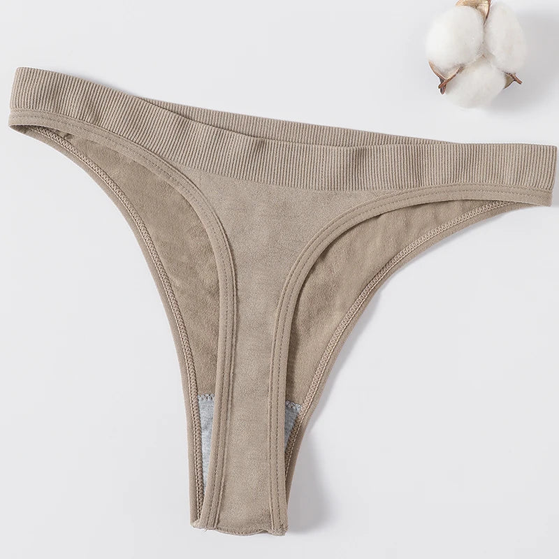 3Pcs/Set Seamless G-string Women Panties Sexy Thongs High Waist Underwear Female Underpants Sports Solid Bottom Sexy Lingerie