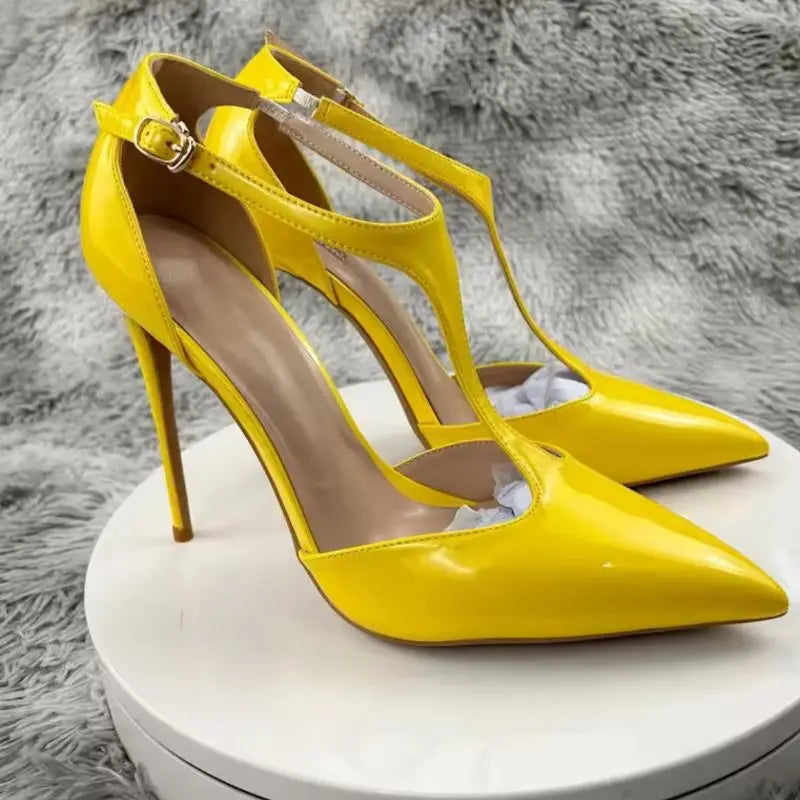Latest Fashion Thin Stilettos Yellow  Heels for Ladies 12CM/10CM/8CM