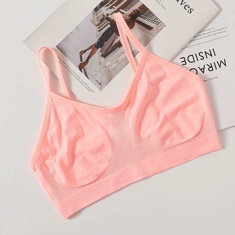 Women Push Up Tube Tops Seamless Sport Bras No-pads Soft Crop Top Female Non-wired Underwear Solid Color Intimates Sexy Lingerie