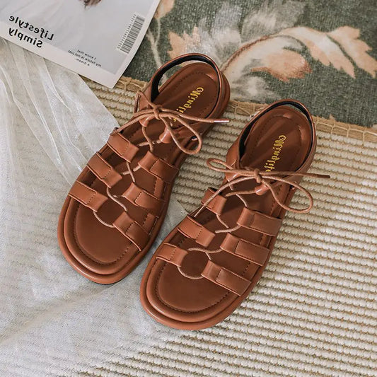 High Quality Casual Beach Slippers Handmade Sexy Leather Flat Sandals for Women