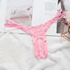Women Embroidery Sexy Underwear Women's Transparent Temptation Pearl Massage T-Back Ultra-Thin See-through Thong
