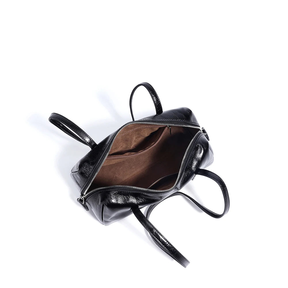 Genuine Leather Women's Handbags Crossbody Shoulder Bags Vintage Waxed Top Grain Cowhide Leather Ladies Bags