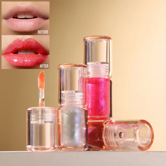 Vegan High-Shine Diamond Lip Gloss Sparkling Glitter & Non-Sticky Formula Plumping Lip Gloss