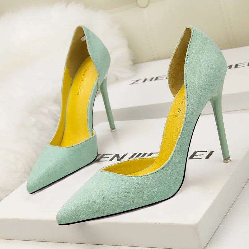 Trendy Color Sandalias Romanas Top Quality Stiletto Summer Sandals Elegant Purple Suede  Heels