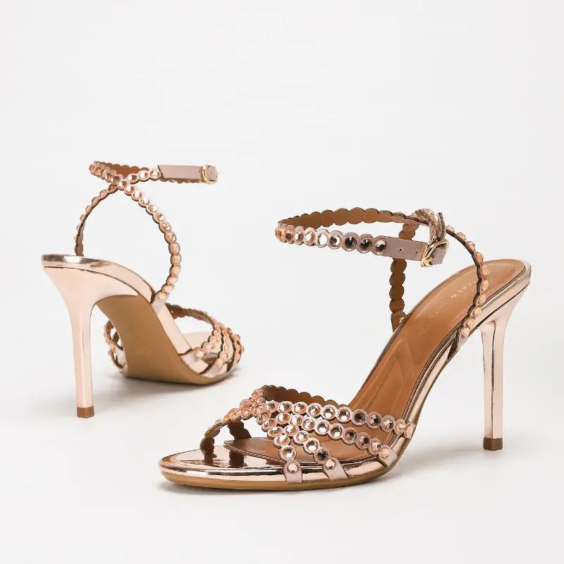 Trendy Comfortable Sole Sandals 2026 New Arrival Shoes Woman Gold Heels for Women