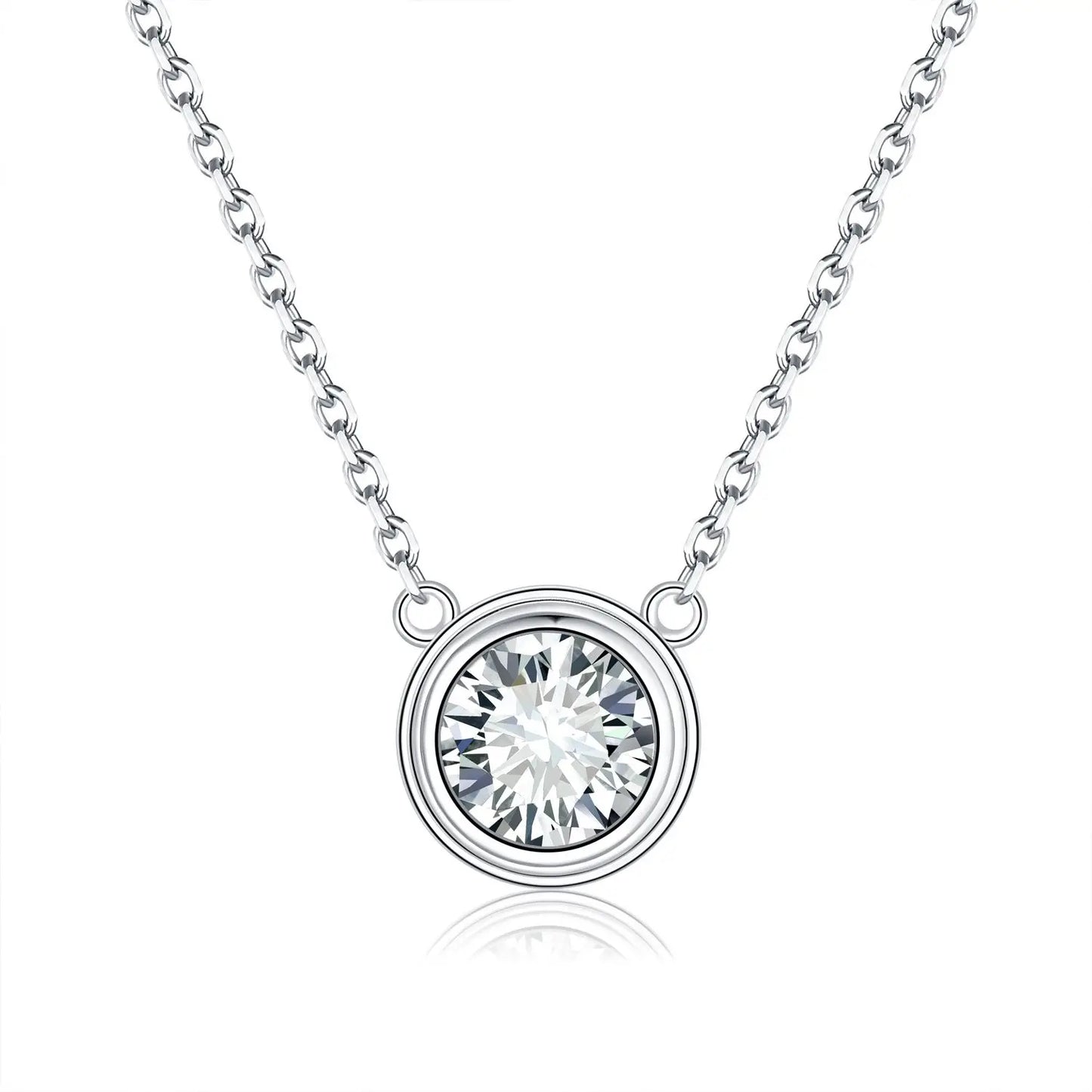 MomentWill Fashion Designs 925 Silver Fine Cute Simple Jewelry  Moissanite Necklaces