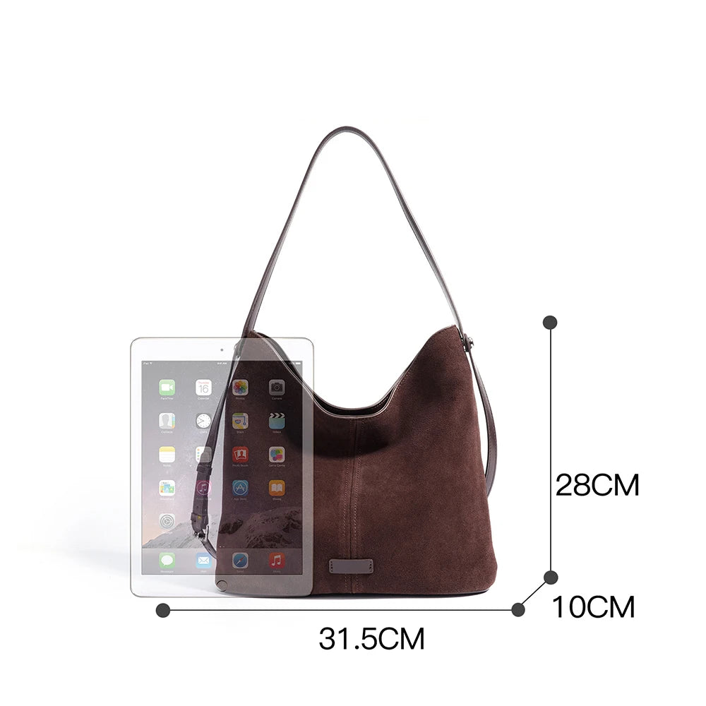 Luxury Style Ladies Frosted Genuine Leather Shoulder Bag Tote Bag Women Cow Leather Handbag