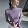 Women's High Neck Long Sleeve Sweet Elegant Thick Basic Tops