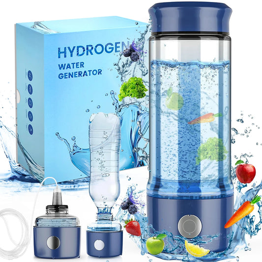 Hydrogen Water Bottle - up to 2300PPB, 3 in 1 Hydrogen Water Bottle Generator, SPE PEM Technology USB-C Charging Hydrogen Water