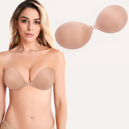 Plus Size Silicone Push-Up Wedding Dress Bra for Bridal Gowns Seamless Full Cup Invisible Adhesive Bra With Anti-Slip Design