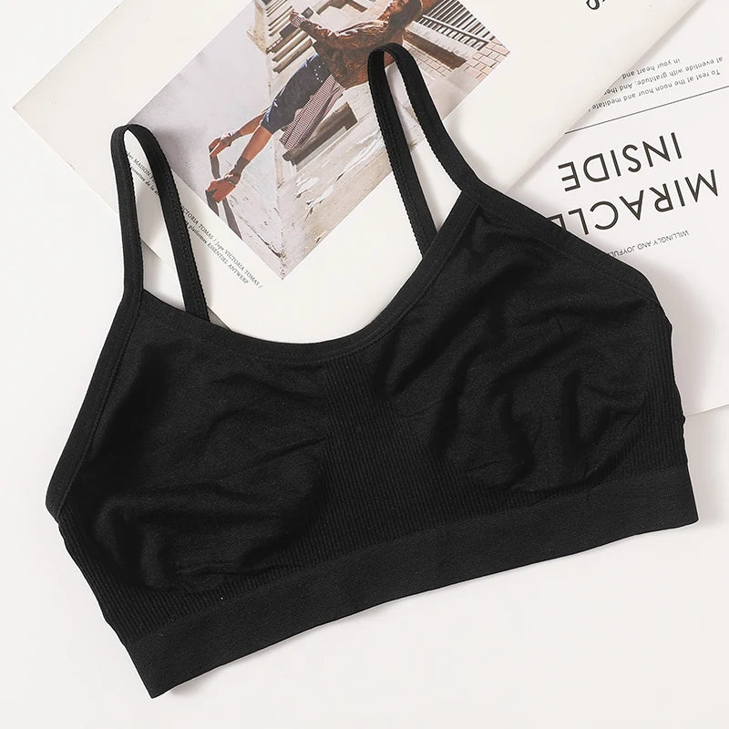 Women Push Up Tube Tops Seamless Sport Bras No-pads Soft Crop Top Female Non-wired Underwear Solid Color Intimates Sexy Lingerie