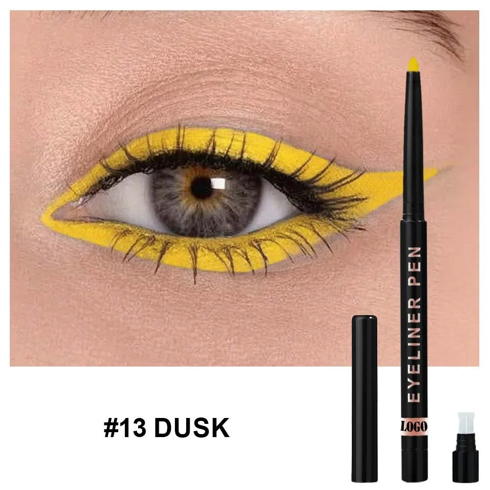 High Pigment Glitter Eyeliner Pencil Waterproof Long-Lasting Smudge-Proof Shimmery Metallic Eyeliner Makeup Pen