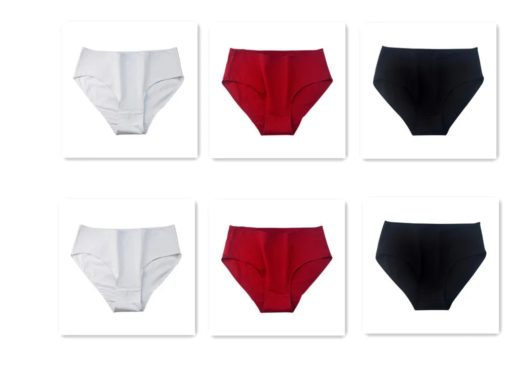 6Pcs/Set Cotton Panties Women High Waist Briefs Breathable Seamless Underwear Solid Color Soft Panty M-2XL Underpants Intimates