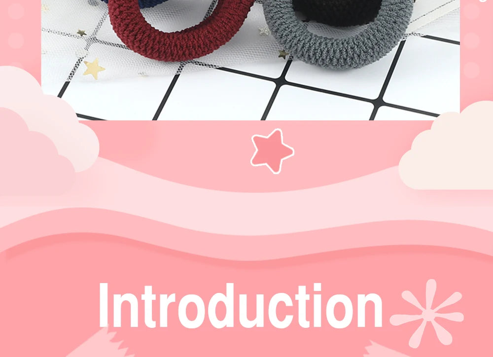 6Pcs Basic Simple Hair Bands Solid Color Seamless Wide Rubber Band for Women Girl High Elastic Scrunchie Hair Accessories Holder