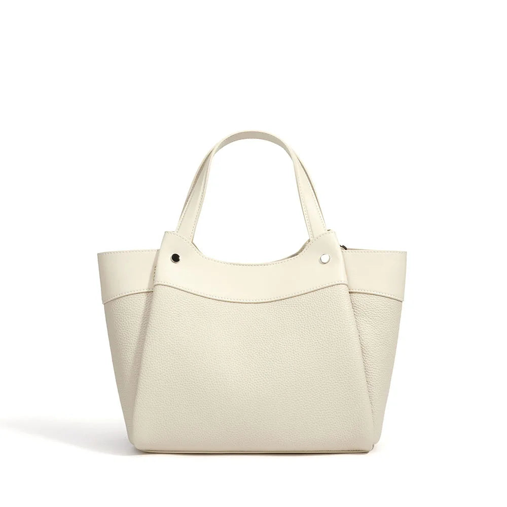 New 2026 Fashion Women's Genuine Cowhide Leather Candy Basket Handbag Portable Single Strap Polyester Summer/Winter Shoulder Bag