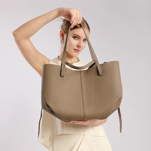 Customizable Designer High Quality Real Leather Large Capacity Shoulder Tote Bags for Ladies Women Handbags Luxury