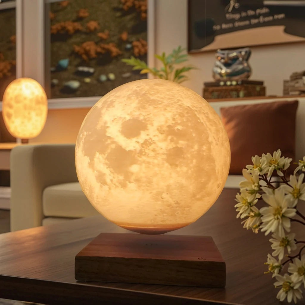Table Lamp Magnetic Levitating Moon Light 3D Printing Floating Moon Lamp For Home Decoration